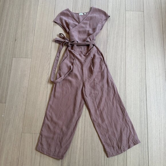 Aritzia Wilfred Brax Jumpsuit linen blend wide leg - Size 2 - Picture 4 of 8